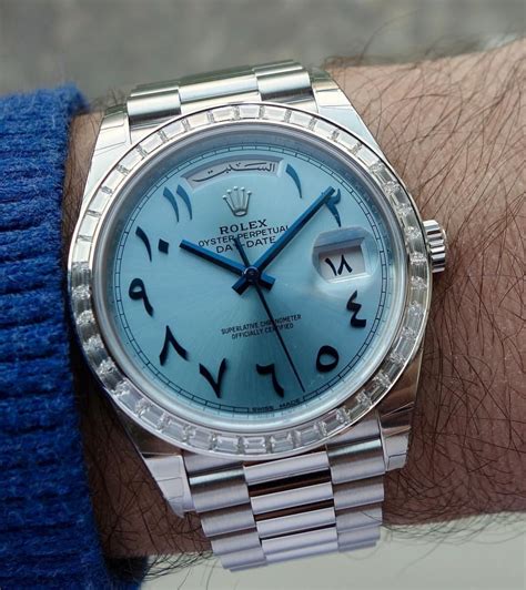 rolex arabic dial daydate|rolex arabic numerals price.